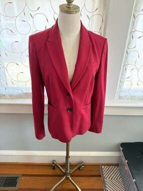 Boden British Red Ponte 2-Button Blazer US 10P